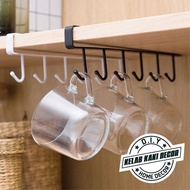 6 Hooks Kitchen Storage Metal Rack Cupboard Sundries Hanging Hook Shelf