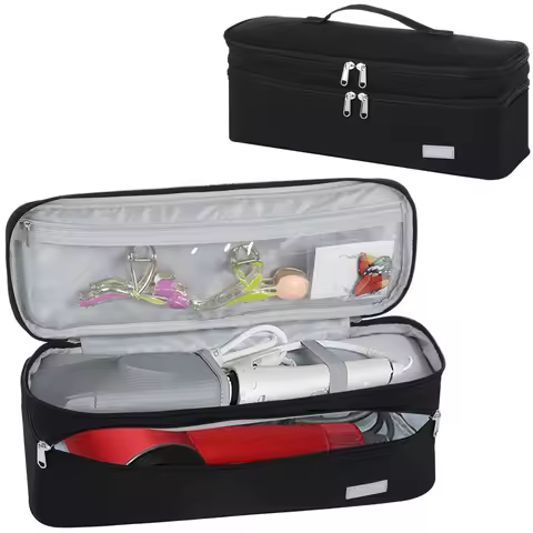 Double Layer Travel Case Dust-proof Storage Case Portable Hair Tools Carrying Case Organizer Bag For