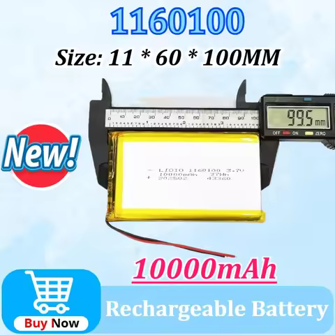 1-50PCS 1160100 3. 7V 10000mAh for Tablet PC Power Bank MP4 Toys Drones Size: 11 * 60 * 100mm New Li