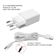 [ Accessories ] USB Power Adapter 5V 1A + Aux Plug Lead Jack (3.5mm x 1.35mm) Cable 1.5 meter for Sr