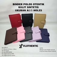 Plain Synthetic Leather Binder Size A6/ 6 holes 15 colors