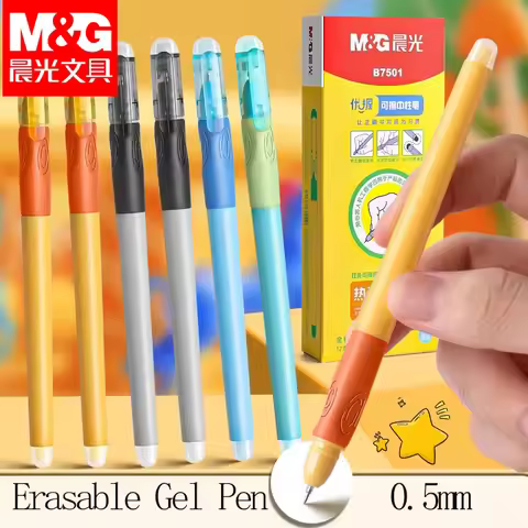 M&G Erasable Gel Pen, Crystal Blue, 0.5mm, with Refillable Cartridge, Suitable for School and Office