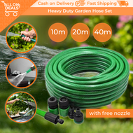 ALL ON DEALS Heavy Duty Garden Hose Complete Set with Nozzle 10 20 40 Meters Hose Water For Carwash