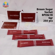 MERAH Brown Sugar Sachet Brown Sugar/ contains 250 pcs Hotel Sugar Sachet