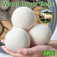 5Pcs Wool Dryer Balls Organic Reusable New Zealand Natural Fabric Softener Healthy Laundry Life Reduce Wrinkles amp; Saves