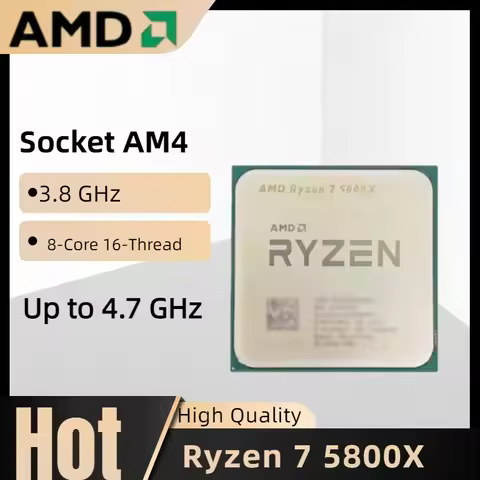 AMD Processor Ryzen 7 5800X R7 5800X Desktop 3.8 GHz 8-Cores 16-Threads AM4 Socket CPU Up to 4.7 GHz