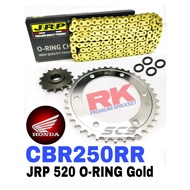JRP Sprocket Set Honda CBR250RR New 520 O-Ring Gold Chain Rantai Emas CBR250 RR CBR 250RR Accessorie