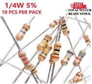 (10pcs) Resistor 1ohm ~ 10ohm 0.25watt 1/4W ±5%