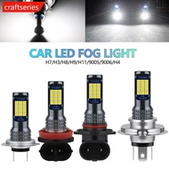 CRAFTSERIES 1PC H1/H11/H4/9005/9006/H3/H7 Car LED Fog Light Bulbs 24SMD 20W Alloy Lights 12V-24V Rep