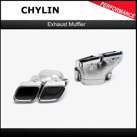 1 Pair Quad Exhaust Tips Tail Throat 4 Outlets 304 Stainless Steel Fit for Mercedes-AMG C63/S W205 S