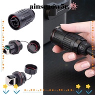 AINSEAOWWT RJ45 Connector, Dual Head CAT6 Ethernet Socket, Professional Shielded Dust Cap IP67 Water
