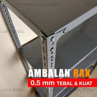 Ambalan rak besi siku lubang tebal 0.5mm