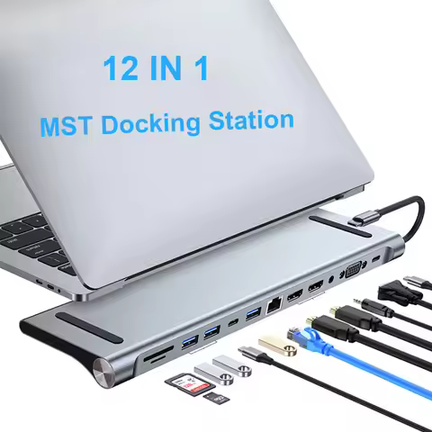 USB C Dock Dual HDMI-compatible USB Hub Adapter VGA Type C Laptop Docking Station For HP Elitebook D