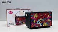 ลำโพงบลูทูธ รุ่น MN-205 มีหูหิ้วพกพา ลำโพงบลูทูธคาราโอเกะ เสียบไมค์ได้ เบสหนัก ลายสวยไม่เหมือนไคร