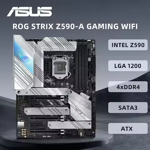 ASUS STRIX Z590-A GAMING WIFI Motherboard LGA1200 Supports i9-11900KF i7-10700K i5-10400F i5-11600K 