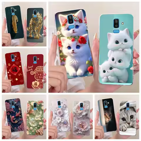 For Samsung Galaxy J8 2018 Case SM-J810F Cute Cat Fashion Painted Cover Soft Silicone Phone Case For