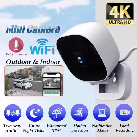 4K Mini WiFi Camera IP/AP Remote Monitor Cloud Storage 2-Way Audio Motion Detection Camcorder Survei