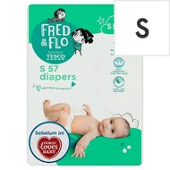 TESCO FRED &amp; FLO DIAPERS LOVE BABY S SIZE 57pcs