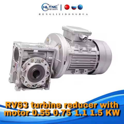 Motor 0.55 0.75 1.1 1.5 KW NMRV063 1:5/7.5/10/15/20/25/30/40/50/60/80/100 Ratio Single-phase 220V Al