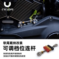 คันเกียร์แบบคาร์บอนไฟเบอร์ Cyclops Harleys Road Warrior ST DS Style Gear Shift Link FANGSTER CG04001