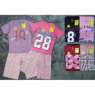KATUN Girls' boom boom bee suit cargo pants cotton t-shirt 2-8 years