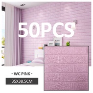50pcs 38x35cm Wallpaper Brick 3D Wall Sticker Foam Self Adhesive Wall Decor
