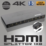 กล่องแปลงสัญญาน HDMI Splitter เข้า 1 ออก 8 Full HD 1080P 3D HDMI Splitter 1X8 4K 2K