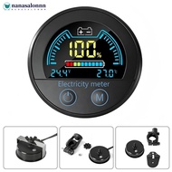 NANASALONNN DC 7-100V Round Digital Voltmeter 2-Wire Voltage Tester Battery Level Indicator Universa