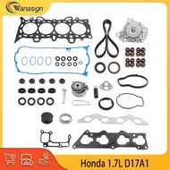 Engine Part Full Head Gasket Set Timing Belt Kit Water Pump Fit 1.7 L  L4 GAS D17A1 For 01-05 Honda 
