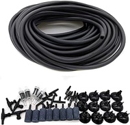 JIH Aquarium Standard 3/16" Black Flexible Airline Tubing with Black Plastic Connectors for Fish Tan