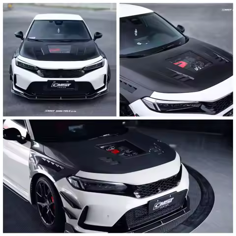 For Honda Civic Type R FL5 2022+ CMST B Style Real Carbon Fiber Hood Bonnet