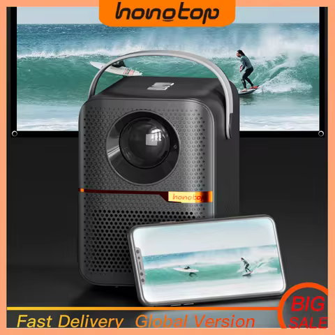 HONGTOP P10 Global Version Smart TV WIFI Home Projector 1080P Android Projector 4GB 64GB Electric Fo