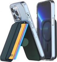 Wit's - Sinjimoru 拉動和彈出磁力卡夾，適用於 Magsafe 的手機錢包，帶支架，兼容 iPhone 15 14 13 12 系列。 M-Pull Tab Stand, 黑色