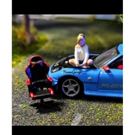 Miniature Mini Figure Game Girl 1 With Chair Diorama Diecast 1/64 - Z3D