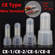 100 Pieces Hat Head Wire Connector (CE-1X/CE-2X/CE-5X) Fishtail Close End Connectors
