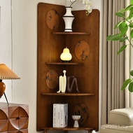 Solid Wood Corner Chinese Painting Screen Cabinet Living Room Display Cabinet Cabinet Shelf Retro St