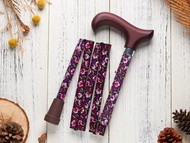 長輩生日禮物 /登山/ 繽紛生活折疊手杖 - 酒紅莊園