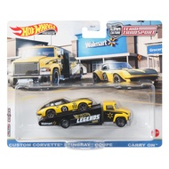Xe mô hình Hot Wheels Legends Team Transport Custom Corvette Stingray Coupe & Carry On