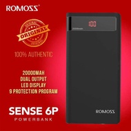 COD original Black romoss powerbank snese6P 20000mah