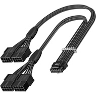 Fasgear 16pin GPU Cable to 4X 8 Pin Pcie Extension - PCI-e 5.0 12VHPWR Extender Cord 40cm Sleeved 12