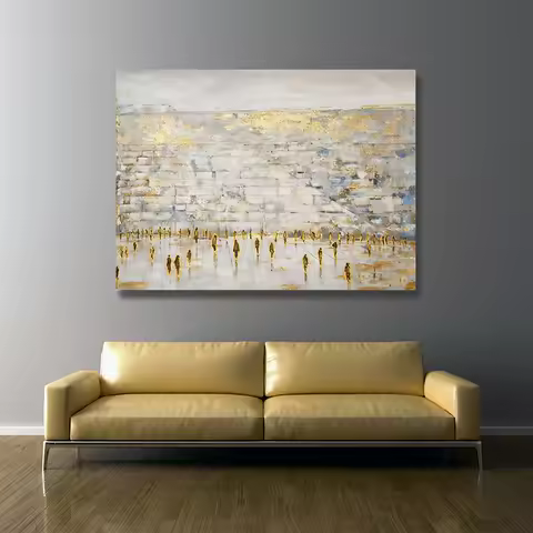 People Prayer on Western Wall Oil Painting Pictures Handmade Oil Painting On Canvas House Living Roo