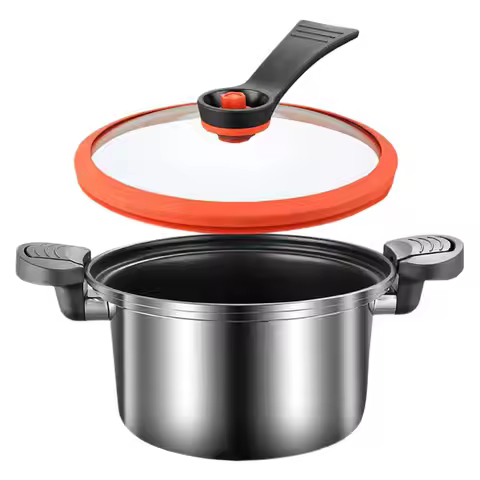Stainless Steel Low Pressure Cooker Double Handle Micro Pressure Pot Household Soup Pot Nonstick Ind
