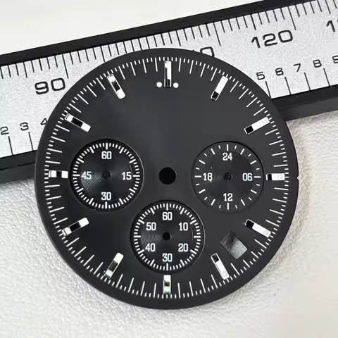32.5mm VK63 Men's Moonswatch Dial Hands Quartz Movement Luminous Blue Hands Applicable to 39.7mm Moo