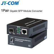 JT-COM Gigabit Media Converter โมดูลรับส่งสัญญาณ SFP 5KM 1000Mbps Fast Ethernet RJ45ไปยังสวิตช์ไฟเบอ