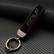 Luxury Suede Leather Key Chain Rings Golf Logo Car Keychain For VW Volkswagen Golf 4 5 6 7 8 GTI MK4