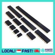 5pcs 2.54mm Female Header Pins Straight Strip Single Row Connector 2 3 4 5 6 7 8 10 12 16 20 40 Pin 
