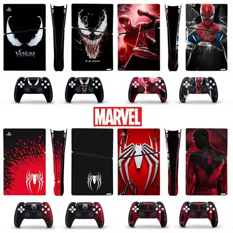 Marvel Spiderman Venom Ps5 Slim Skin Sticker for PlayStation 5 Console Controller Decal Cover Anti-s