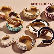 CHIHIRO1HXY3 CZ Cuff Earrings Accessories No Pierced Party Rhinestone Dangle