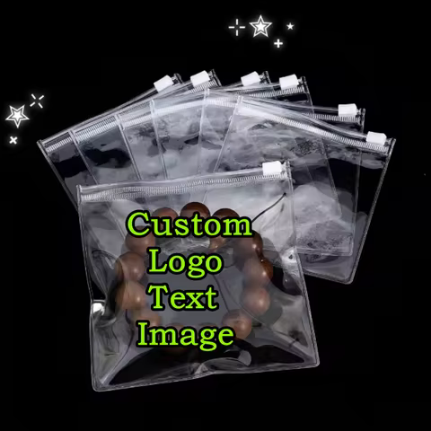 100PCS Clear PVC Jewelry Ziplock Bag DIY Dustproof Battery Earring Beads PVC Trinkets Jewelry Gifts 