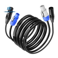 10FT DMX512 Extension Cable, AC Power DMX512 3Pin XLR Signal Combo Cables for Stage Lighting, Concer